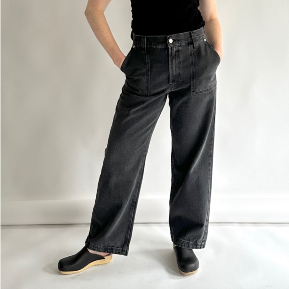 6397 Straight Leg Black Carpenter Pants Jeans - Size 29